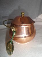 Miniatuur koperen dekselpot gestempeld L.Lecellier Villedieu, Antiek en Kunst, Antiek | Koper en Brons, Verzenden, Koper