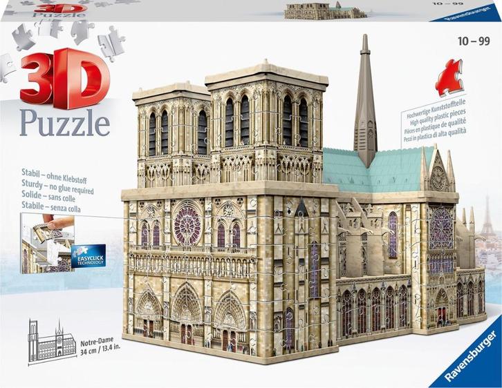 Ravensburger: 3D Puzzle: Notre Dame, Hobby en Vrije tijd, Denksport en Puzzels, Nieuw, Rubik's of 3D-puzzel, Minder dan 500 stukjes