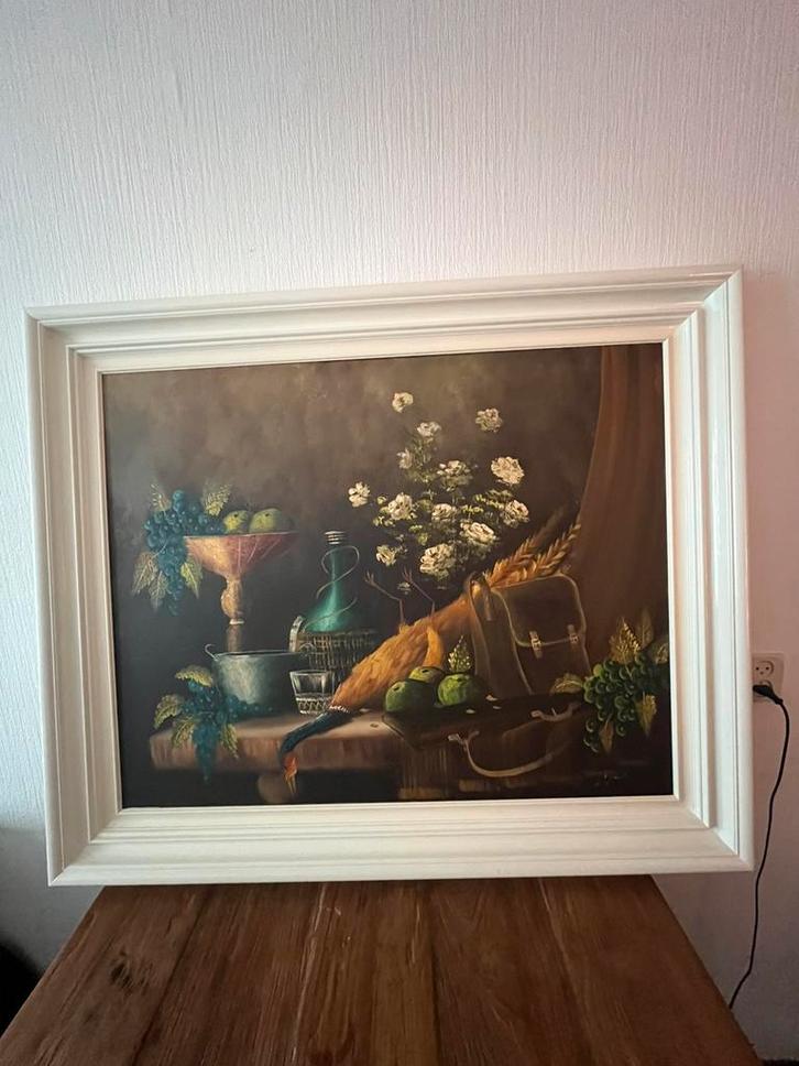 Prachtig gesigneerd Stilleven olieverf op doek, Antiek en Kunst, Kunst | Schilderijen | Klassiek, Ophalen