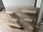 Stijgerhouten wandbord (whitewash) met 6 plankjes, Ophalen, Zo goed als nieuw