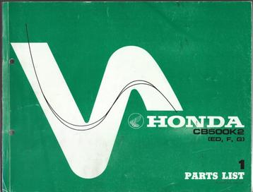 Honda CB500 K2 parts list (4873z) motor beschikbaar voor biedingen
