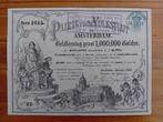 Paleis voor Volksvlijt - 1869, Postzegels en Munten, Aandelen en Waardepapieren, Ophalen of Verzenden, Voor 1920, Aandeel