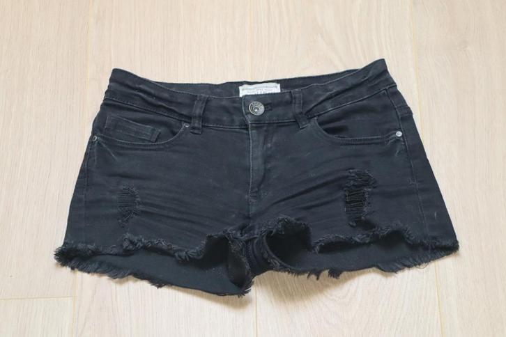 Review meisjes korte spijkerbroek ZGAN Maat 164 (Zwart), Kinderen en Baby's, Kinderkleding | Maat 164, Zo goed als nieuw, Meisje
