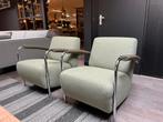Leolux Scylla 2 x fauteuil ploegstof Monza, Huis en Inrichting, Fauteuils, Verzenden, Zo goed als nieuw, 50 tot 75 cm, Metaal