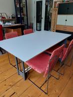 Design eettafel 4-6 personen met 4 stoelen, Huis en Inrichting, Ophalen, Gebruikt, 50 tot 100 cm, Vijf personen of meer