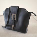 Borse in Pelle Zwarte Schoudertas Genuine Leather, Overige merken, Zwart, Ophalen of Verzenden, Zo goed als nieuw