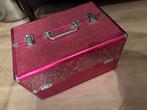 Mooie roze beauty opbergkoffer, Sieraden, Tassen en Uiterlijk, Beautycases, Ophalen, Gebruikt, Roze, Met slot