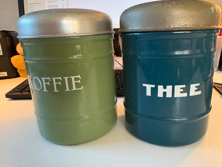 Oude blikken voor koffie en thee, Antiek en Kunst, Antiek | Keukenbenodigdheden, Ophalen of Verzenden