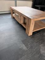 Houten Salontafel met 2 lades, Huis en Inrichting, Ophalen, 100 tot 150 cm, 50 tot 100 cm, Minder dan 50 cm
