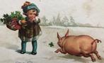 WALLY FIALKOWSKA - Varken - FRÖHLICHES NEUJAHR, Verzenden, 1920 tot 1940, Gelopen, Kinderen