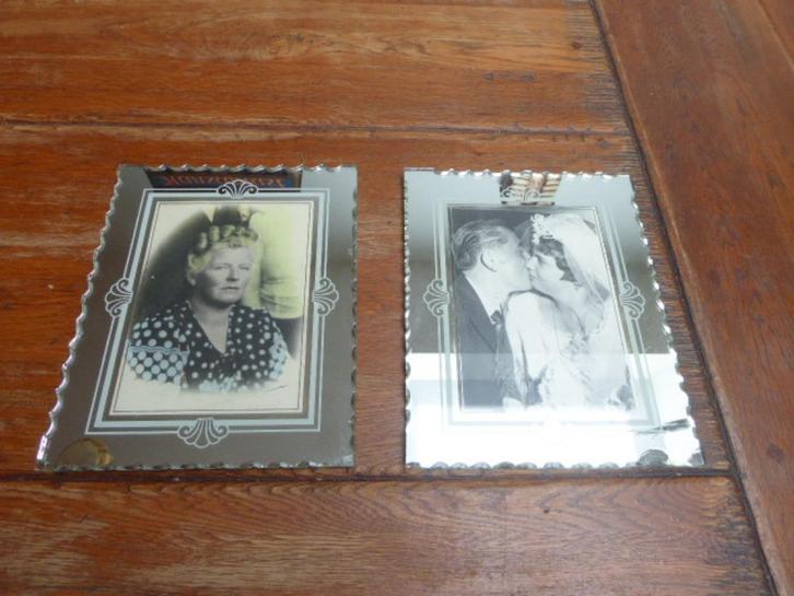 2 art deco fotolijsten spiegelglas, Antiek en Kunst, Antiek | Woonaccessoires, Ophalen of Verzenden