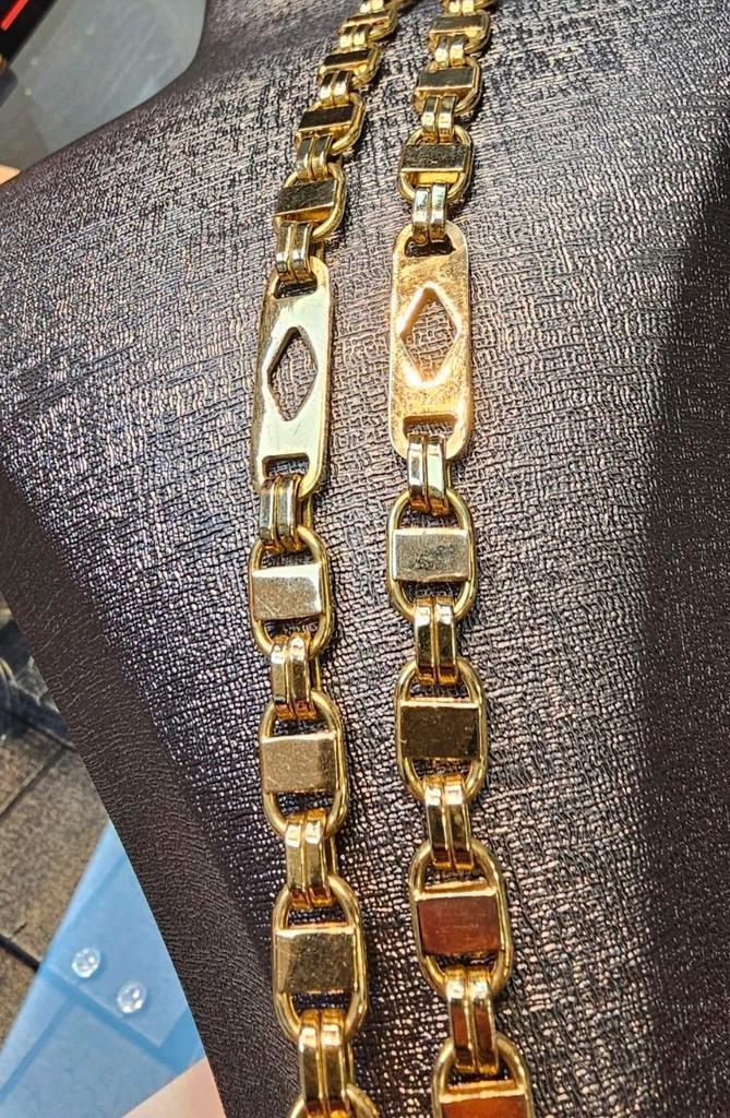 Prachtige 18k 750 platte magnum ketting 70cm lang, Sieraden, Tassen en Uiterlijk, Kettingen, Nieuw, Goud, Goud, Ophalen of Verzenden