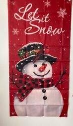 Kerstdecoratie doek sneeuwpop Let it Snow 60x120cm Nieuw, Diversen, Kerst, Ophalen of Verzenden, Nieuw