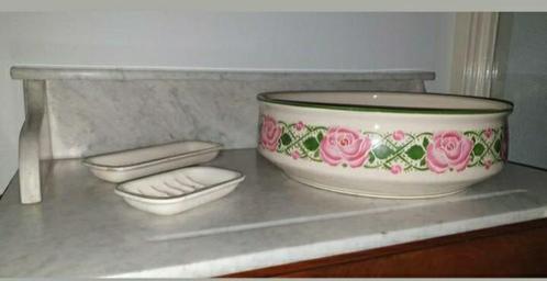 Originele antieke lampet waskom + 2 bakjes,  Peter Ragout, Antiek en Kunst, Antiek | Keramiek en Aardewerk, Ophalen of Verzenden