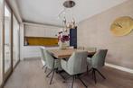 Massieve eiken eettafel met stalen kruispoot 155x155 cm, Huis en Inrichting, Ophalen, Eikenhout, 200 cm of meer, 50 tot 100 cm