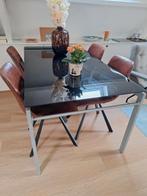 GRATIS IKEA  eetkamertafel  Zwart met glazen tafelblad., Huis en Inrichting, Tafels | Eettafels, Gebruikt, Glas, Vijf personen of meer