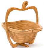 Houten fruitmand opvouwbaar en decoratief, Ophalen of Verzenden, Nieuw, Rond, Hout