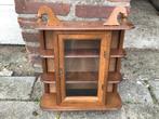 Klein donker eiken Vitrinekastje (wandkastje) 44 x 35 x 12, Huis en Inrichting, Ophalen, Minder dan 50 cm, Eikenhout, Antiek, Klassiek