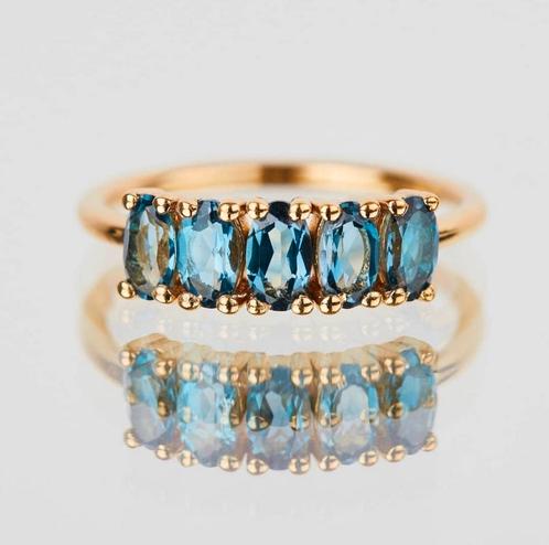 14 karaats vergulde ring met topaas, Sieraden, Tassen en Uiterlijk, Ringen, Nieuw, Zilver, Met edelsteen, Ophalen of Verzenden
