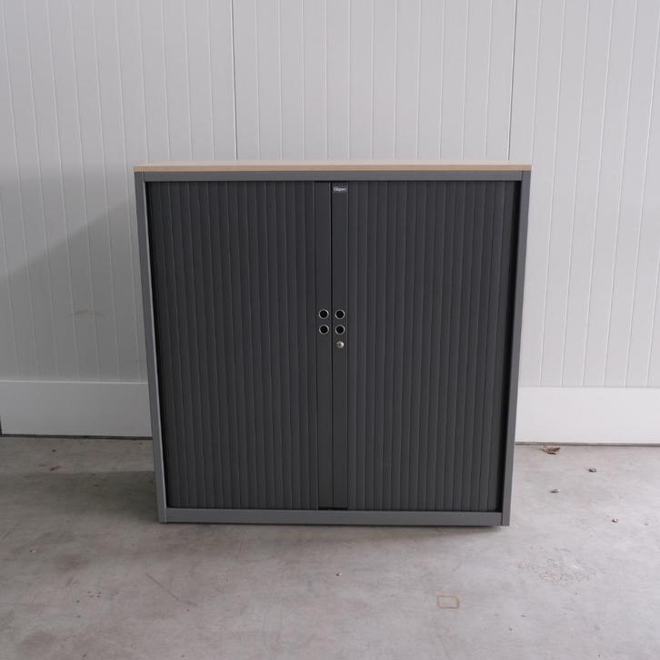 Gispen Roldeurkast, Grijs/Beuken, 120x47x121cm (BXDXH), RD87, Huis en Inrichting, Kasten | Roldeurkasten en Archiefkasten, Gebruikt