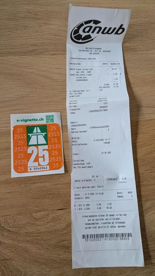 Vignet Zwitserland 2025, Tickets en Kaartjes, Autovignetten, Drie personen of meer
