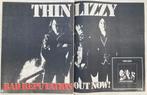 Paginagrote 2x A3 advertentie THIN LIZZY Bad Reputation, Ophalen of Verzenden