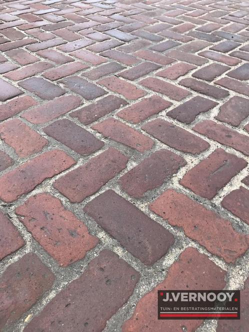 Oud gebakken klinkers keiformaat rood bruin (zachte), Tuin en Terras, Tegels en Klinkers, Gebruikt, Klinkers, Keramiek, 10 m² of meer