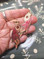 Oorbellen cloisonne papegaai jaren 70, Sieraden, Tassen en Uiterlijk, Oorbellen, Ophalen of Verzenden, Zo goed als nieuw, Overige materialen