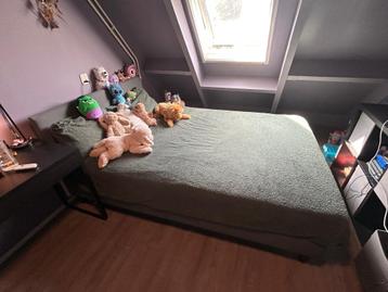 SÄBÖVIK Boxspring bed - grijs, 140x200 cm = compleet beschikbaar voor biedingen