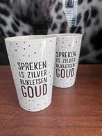 Spreken is ZILVER afspreken is GOUD theemok NIEUW!, Ophalen of Verzenden, Nieuw, Overige stijlen, Overige typen