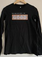 Zwarte Hema Longsleeve (verwisselb.Pailletten) 158-164 Kerst, Ophalen, Jongen of Meisje, Zo goed als nieuw, Shirt of Longsleeve