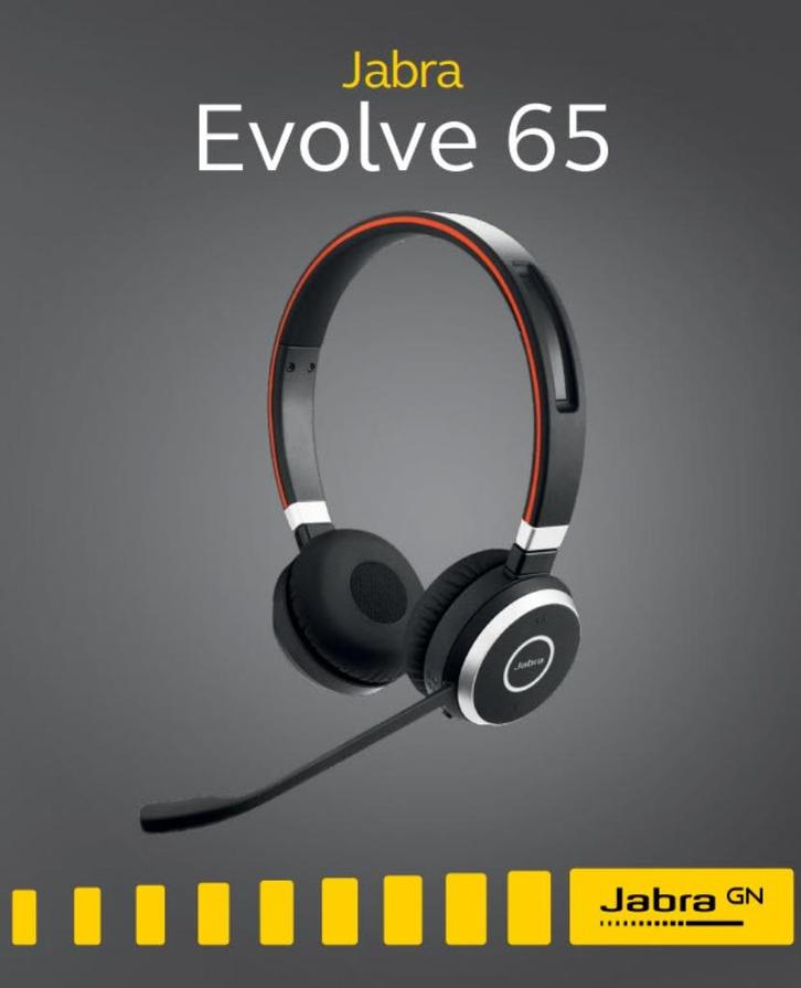 Headset Jabra Evolve 65 Mono, Computers en Software, Headsets, Zo goed als nieuw, Over-ear, Draadloos, Inklapbare microfoon, Ophalen of Verzenden