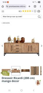 Pronto wonen inboedel Ricardi. Mango houten kasten en tafel., Huis en Inrichting, Kasten | Dressoirs, Ophalen, Zo goed als nieuw