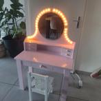 Leuk kaptafeltje met spiegel en verlichting, Kindermeubels, Minder dan 50 cm, Ophalen of Verzenden, Zo goed als nieuw