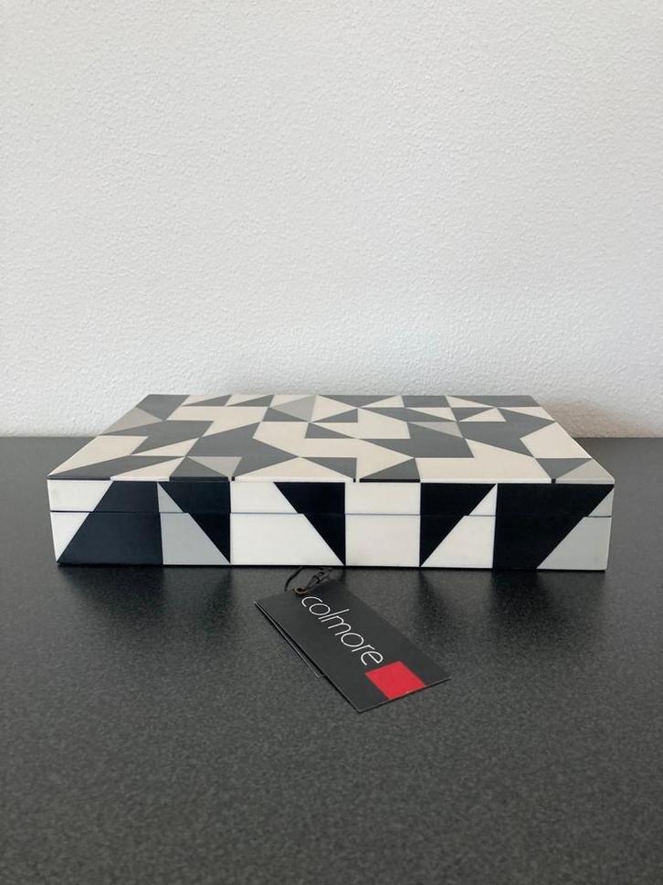 Diga Colmore Luxe decoratie box zwart/wit/grijs Nieuw!, Huis en Inrichting, Woonaccessoires | Overige, Nieuw, Ophalen of Verzenden