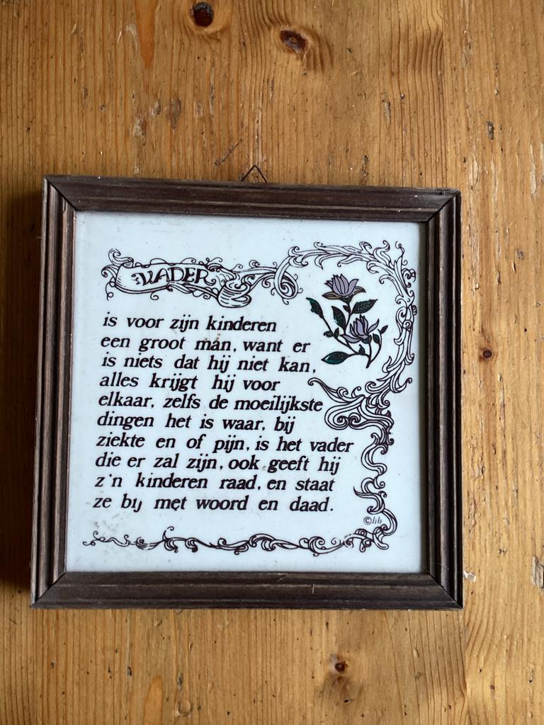 Vintage Wanddecoratie met Vader Gedicht, Ophalen, Gebruikt, Hout, Minder dan 50 cm