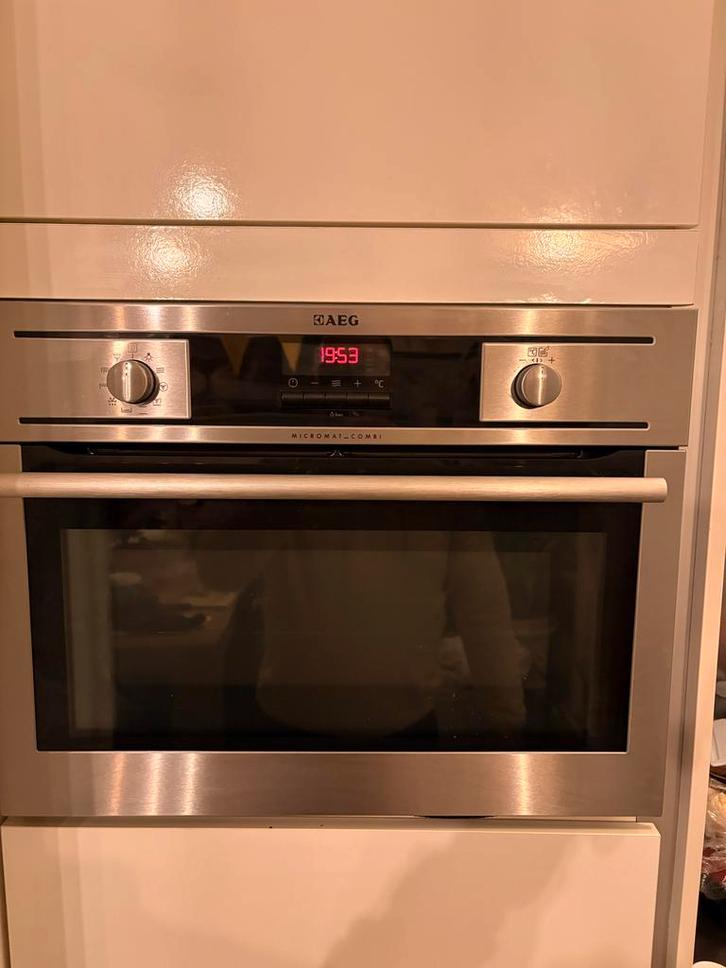 AEG Inbouw Combi Oven-Magnetron, Witgoed en Apparatuur, Ovens, Gebruikt, Inbouw, Oven met grill, 45 tot 60 cm, Hete lucht, Draaiplateau