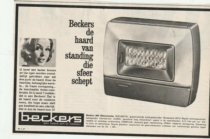 retro reclame 1963 Beckers kachels Bergen op Zoom, Verzamelen, Retro, Overige typen, Verzenden