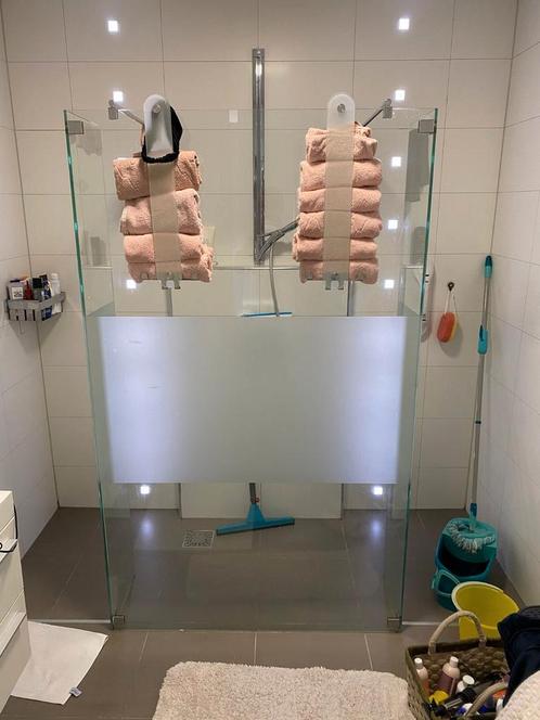 Inloopdouche glazenwand, Huis en Inrichting, Badkamer | Badkamermeubels, Gebruikt, Overige typen, 150 tot 200 cm, 100 tot 150 cm