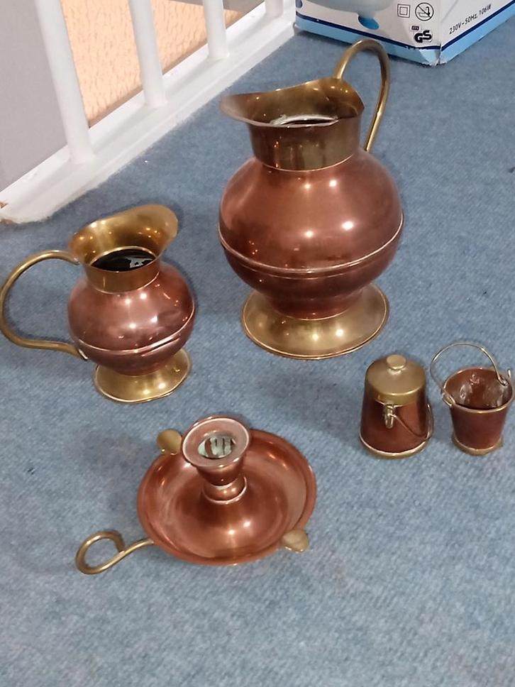 Oud koper en messing set, Antiek en Kunst, Antiek | Koper en Brons, Ophalen of Verzenden