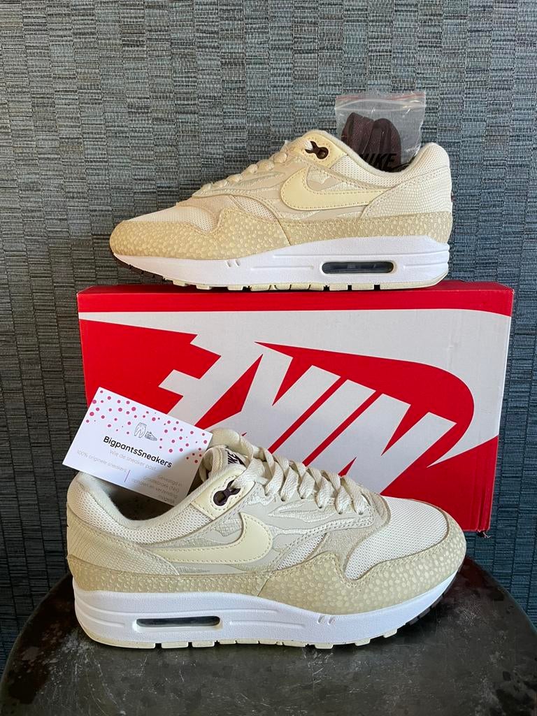 Nike Air Max 1 87 EU 41 Safari Coconut Milk Alabaster, Geel, Ophalen of Verzenden, Sneakers of Gympen, Zo goed als nieuw
