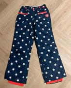 Skibroek 146 donkerblauw met witte sterren met roze accenten, Overige merken, 100 tot 140 cm, Ophalen of Verzenden, Zo goed als nieuw