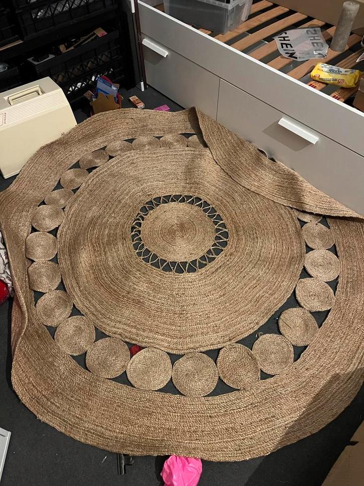 Jute Vloerkleed - Natuurlijk & Stijlvol, Huis en Inrichting, Stoffering | Tapijten en Kleden, Zo goed als nieuw, 150 tot 200 cm