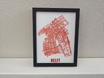 Unieke 3D Geprinte Stadsplattegrond van Delft wit / koper, Ophalen of Verzenden