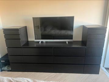 Malm kasten Ikea zwartbruin