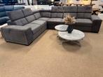 Hoekbank L-325x255 Bruin Ribstof Direct/Leverbaar E-9964, Huis en Inrichting, Banken | Bankstellen, Hout, Hoekbank, Ophalen of Verzenden