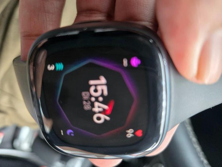 Fitbit Sense 2, Sieraden, Tassen en Uiterlijk, Smartwatches, Gebruikt, Android, Zwart, Afstand, Calorieverbanding, Conditie, GPS