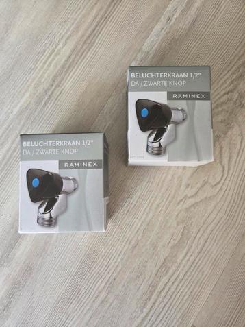 2x Raminex Beluchterkraan 1/2" met zwarte knop beschikbaar voor biedingen
