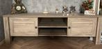 Houten TV-meubel met deurtjes, Ophalen, Gebruikt, 25 tot 50 cm, Minder dan 100 cm