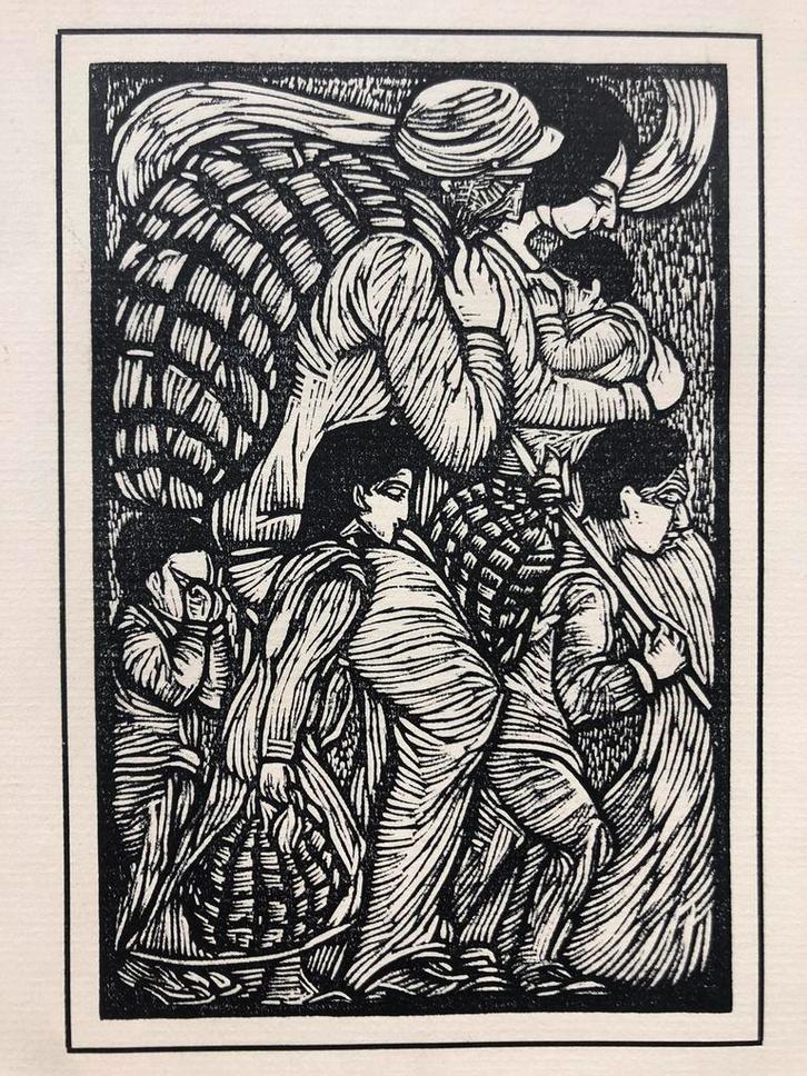 Chris Lebeau - Houtsnede - 1924 - De reis, Antiek en Kunst, Kunst | Etsen en Gravures, Verzenden